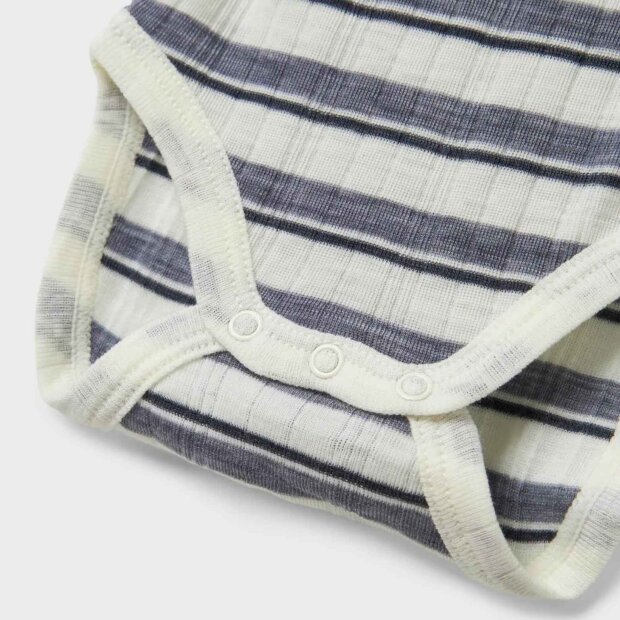 name it Merinowolle Body - Ringel Gray Snow White