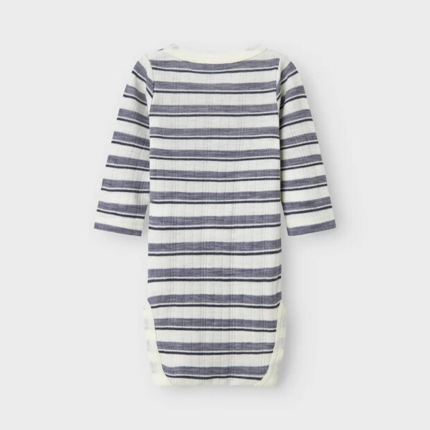 name it Merinowolle Body - Ringel Gray Snow White