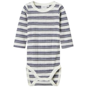 name it Merinowolle Body - Ringel Gray Snow White