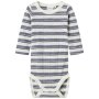 name it Merinowolle Body - Ringel Gray Snow White