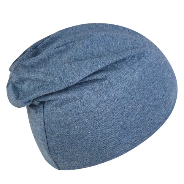 Sterntaler Mütze aus Bio-Melangejersey - tintenblau