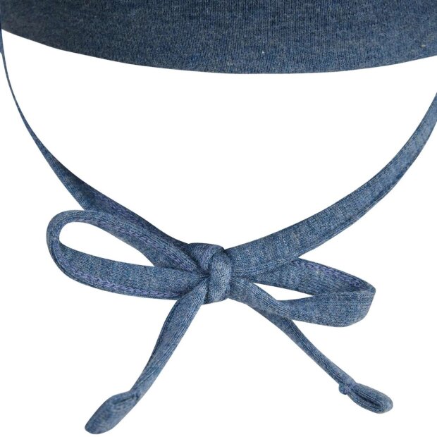 Sterntaler Beanie mit Ohrenklappen & Bindeband aus meliertem Bio-Jersey - tintenblau