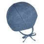 Sterntaler Beanie mit Ohrenklappen & Bindeband aus meliertem Bio-Jersey - tintenblau