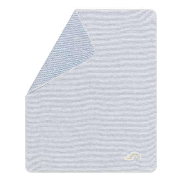 DF Babydecke - Regenbogen Ringel blau 70x90cm