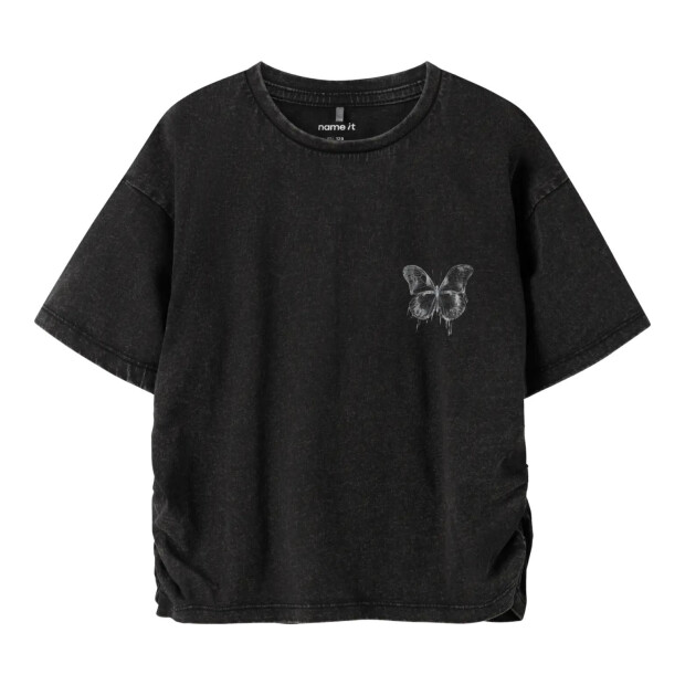 name it Shirt mit Raffung - black 146 / 152
