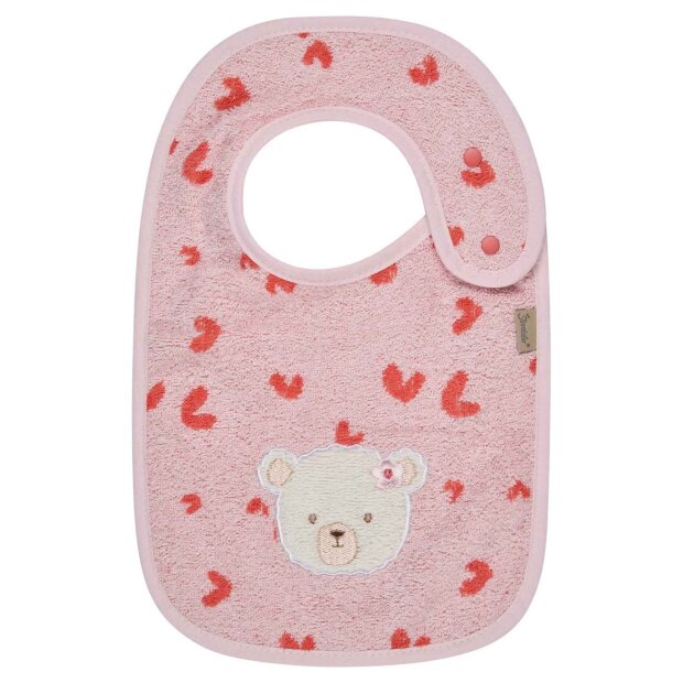Sterntaler Lätzchen mit Druckknopf Bär Betty - rosa