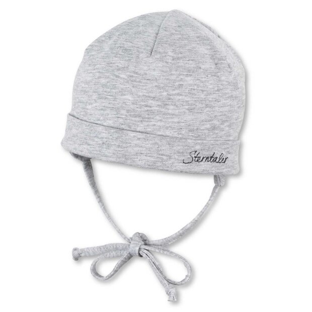 Sterntaler Beanie aus Bio-Melangejersey - silber