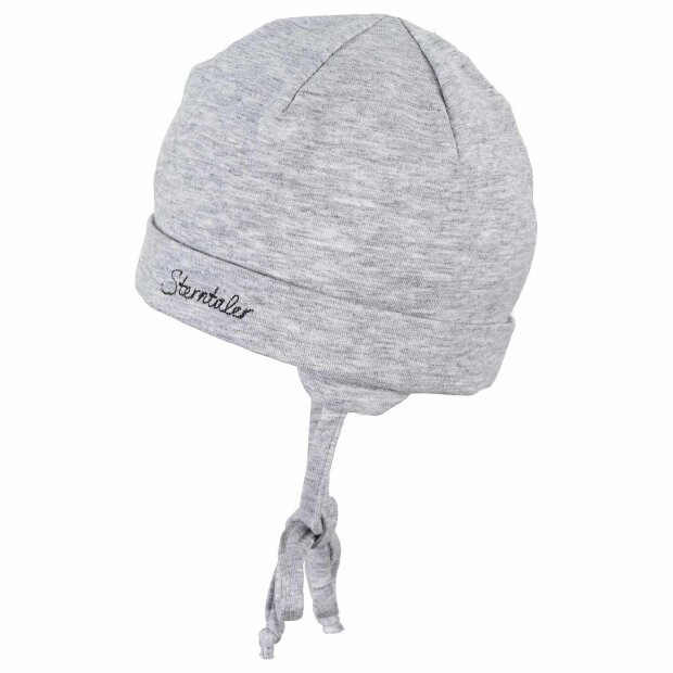 Sterntaler Beanie aus Bio-Melangejersey - silber