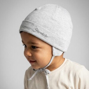 Sterntaler Beanie aus Bio-Melangejersey - silber