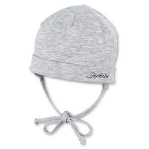 Sterntaler Beanie aus Bio-Melangejersey - silber