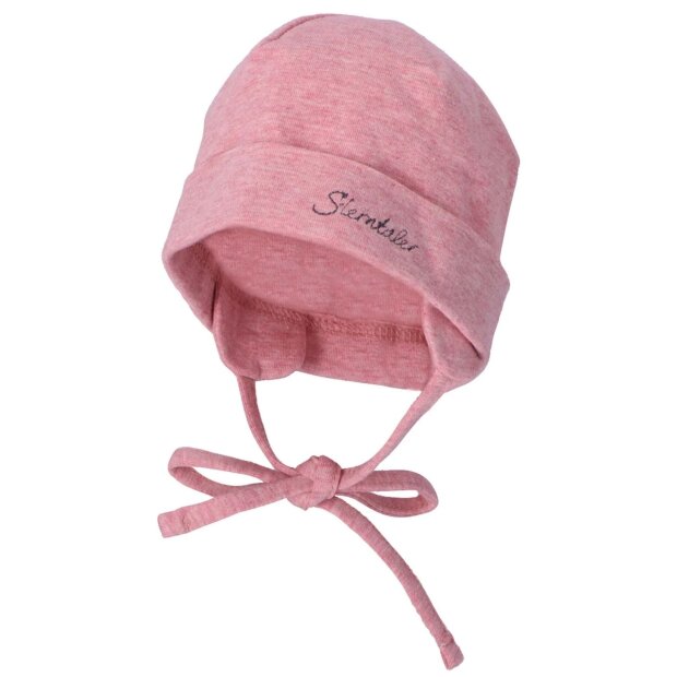Sterntaler Beanie aus Bio-Melangejersey - samtrosa