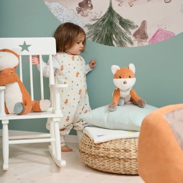 Sterntaler Musselin Schlafsack mit Beinen Fuchs lichtgrau – 1,0 TOG