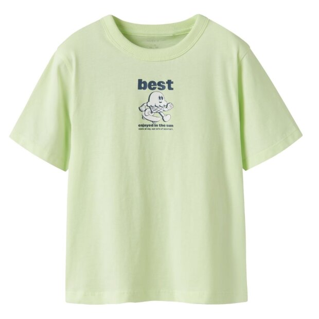name it T-Shirt best grün - lime cream