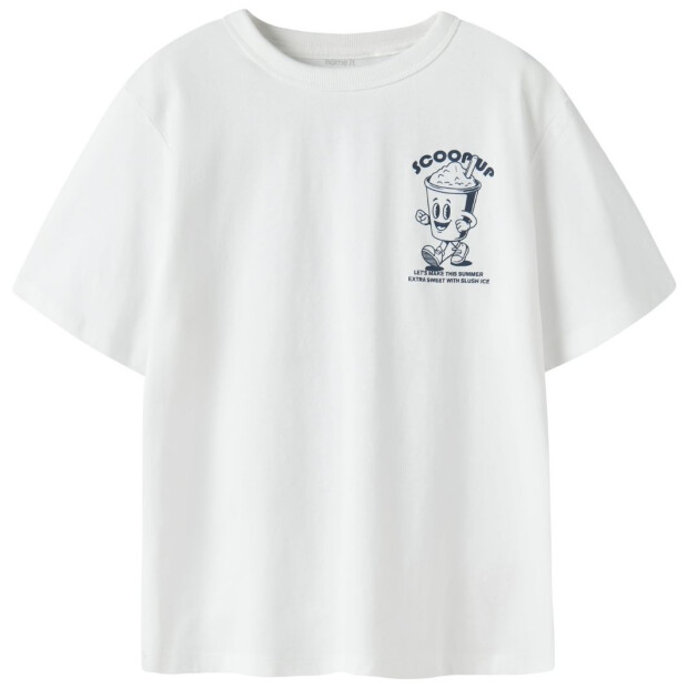 name it Top Kurzarm mit Blumenmuster Bright White