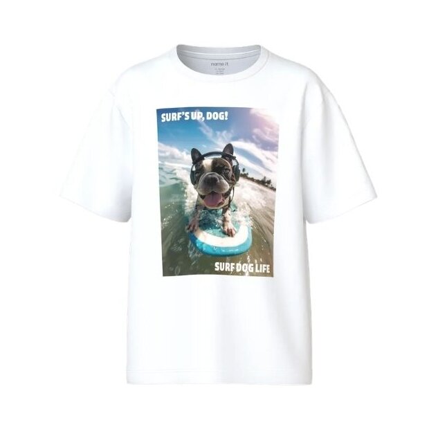 name it T-Shirt - surf dog bright white