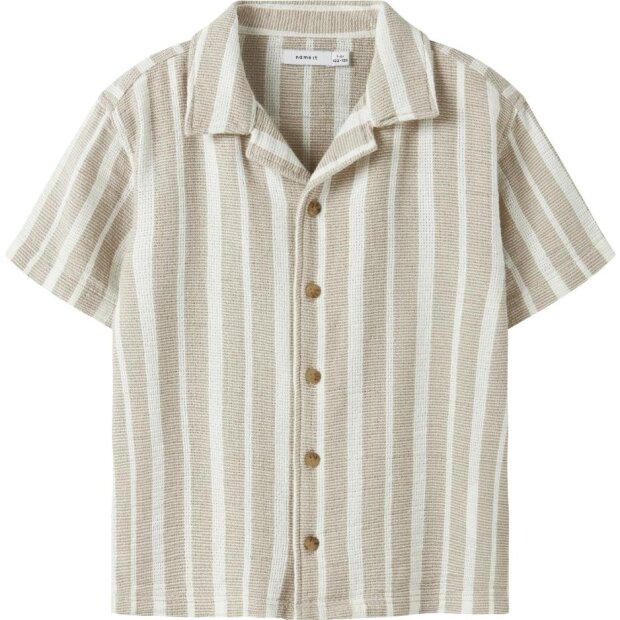 name it Hemd Streifen beige - chateau gray