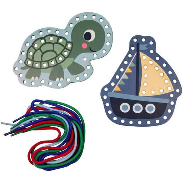 Coppenrath Mein kleines Bastelset: Fädel-Karten - Schildkröte / Boot