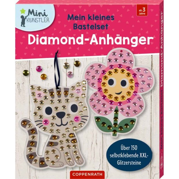 Coppenrath Mein kleines Bastelset: Diamond-Anhänger - Blume / Katze
