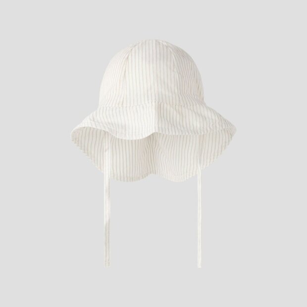 name it Bio Baumwoll Baby Mütze - Ringel Beige Creme