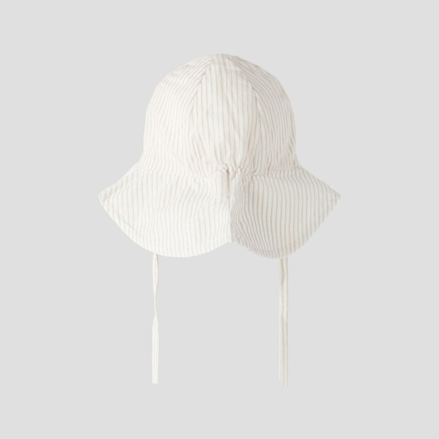 name it Bio Baumwoll Baby Mütze - Ringel Beige Creme
