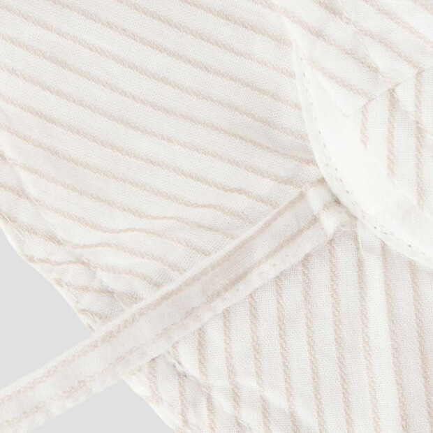 name it Bio Baumwoll Baby Mütze - Ringel Beige Creme