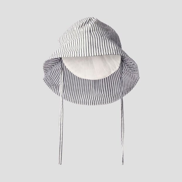 name it Bio Baumwoll Baby Mütze - Ringel Blau Creme