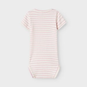 name it gerippter kurzarm Ringel Basic Body - Winsome Orchid