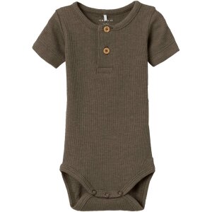 name it gerippter kurzarm Basic Body - Bungee Cord Melange