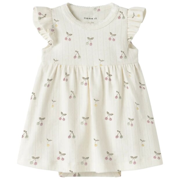 name it BodyKleid mit Kirschen cloud dancer
