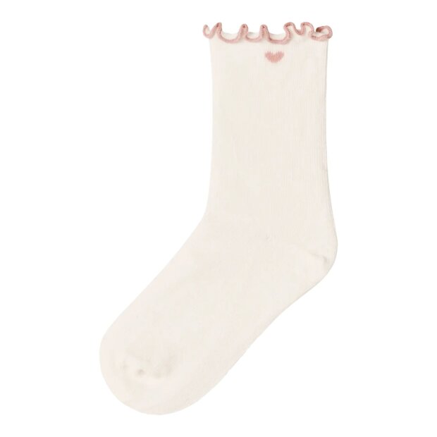 Lil Atelier Söckchen Herzchen mit Rüschchen - Coconut Milk Misty Rose