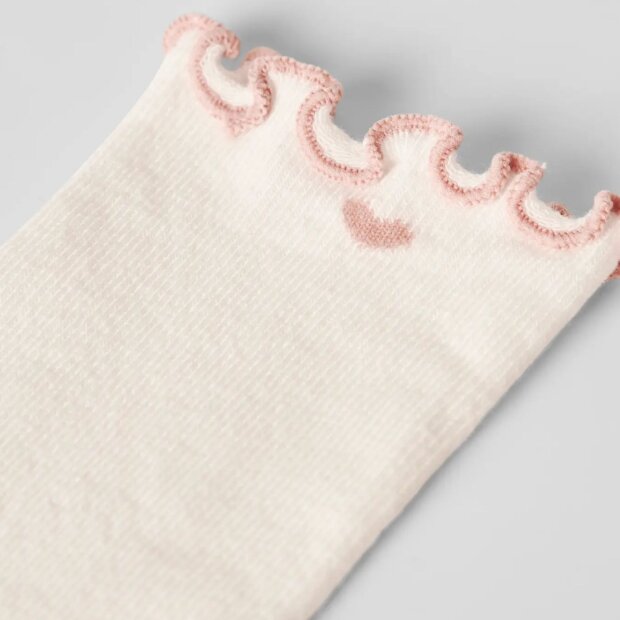 Lil Atelier Söckchen Herzchen mit Rüschchen - Coconut Milk Misty Rose