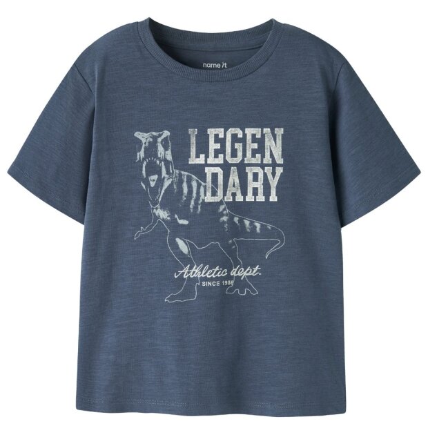 name it Top Kurzarm mit federdesign Vintage Indigo