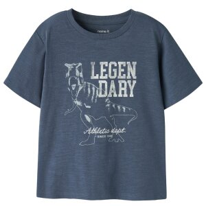 name it Top Kurzarm mit federdesign Vintage Indigo