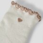 Lil Atelier Baby Söckchen Herzchen mit Rüschchen - Coconut Milk Oxford Tan