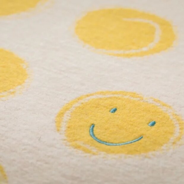DF Babydecke - Happy Faces gelb 70x90cm
