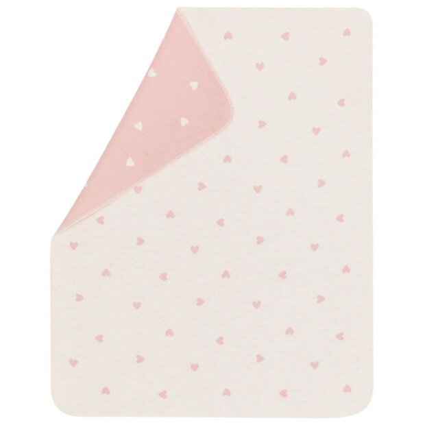 DF Babydecke - Herzen allover altrosa 70x90cm