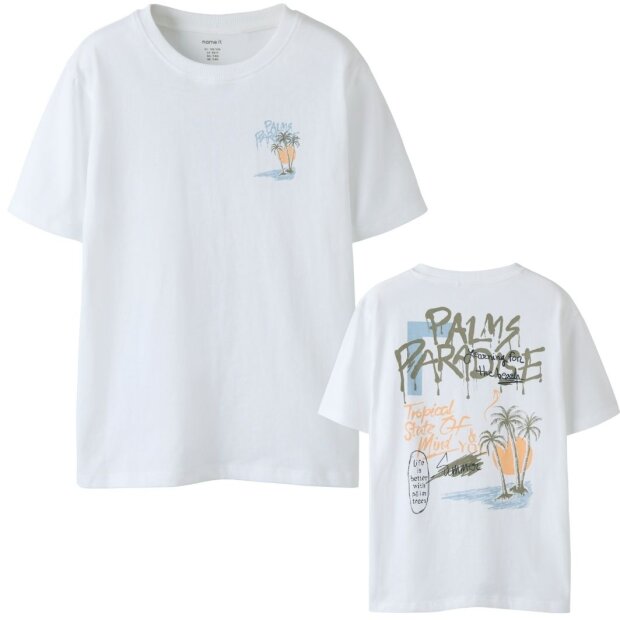 name it T-Shirt Palmen weiß - brightwhitepalmsparadies