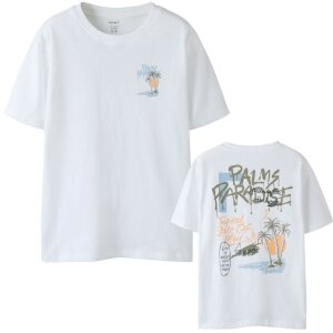 name it T-Shirt Palmen weiß - brightwhitepalmsparadies