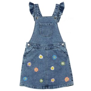 S.Oliver Jeans-Latzrock Blumen - blau
