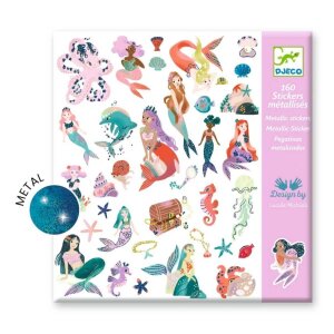 Djeco 160 Glitzer-Sticker: Meerjungfrauen