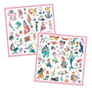 Djeco 160 Glitzer-Sticker: Meerjungfrauen