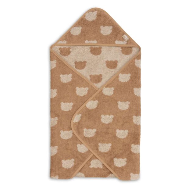 Jollein Kapuzenhandtuch Frottee 75x75cm - Teddy Biscuit