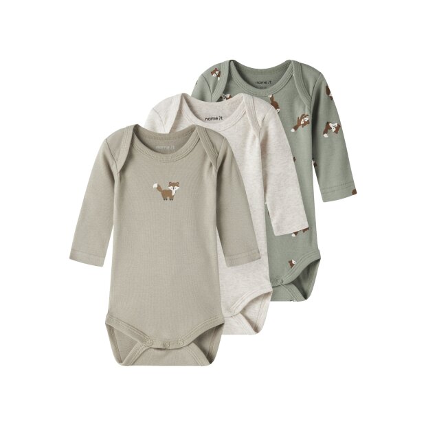name it Body 3er-Pack Langarm Fuchs Shadow