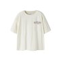 name it Kurzarm Top mit box-print antique white