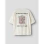 name it Kurzarm Top mit box-print antique white