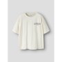 name it Kurzarm Top mit box-print antique white