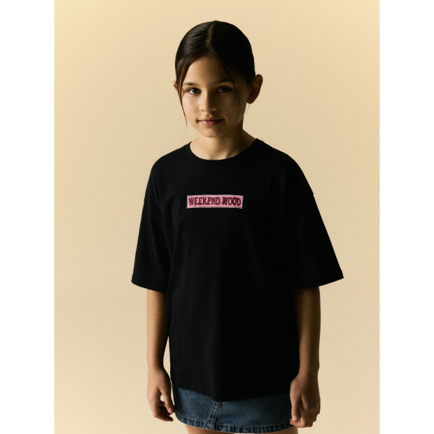 name it Kurzarm Top Black