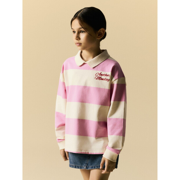 name it Polo Sweatshirt Langarm begonia pink