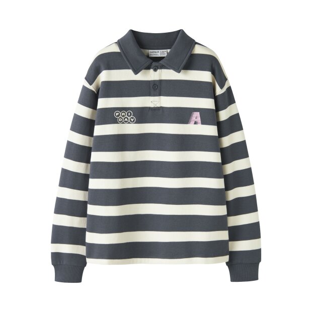 name it Sweatshirt Langarm Polo box Ombre Blue