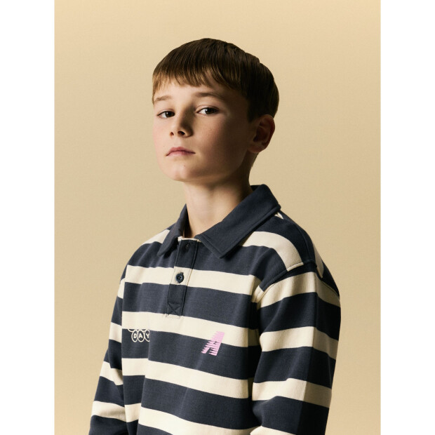 name it Sweatshirt Langarm Polo box Ombre Blue